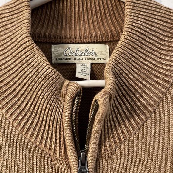 Cabela's Sweater Mens Size L Zip Up Long Sleeve Mock Neck - Picture 3 of 8